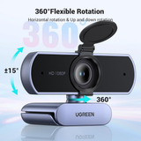 UGREEN Webcam for PC Full HD USB Camera with Built-in Microphone for Video Calls, Streaming and Online Meetings