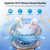 Wireless Earbuds Bluetooth In-Ear Headphones with HD Sound, Noise Reduction, Touch Control and Charging Case for All Smartphones